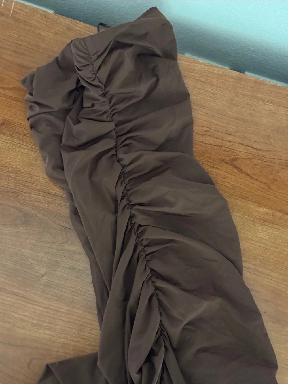 Zara Ruched Brown Women's Skirt - Sleek Ruched Design